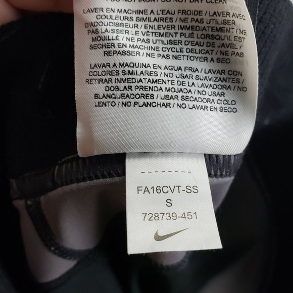 Nike Pro Womens Size S Colorblock Athletic Tights Black And Gray Stripe And Mesh - Picture 10 of 10